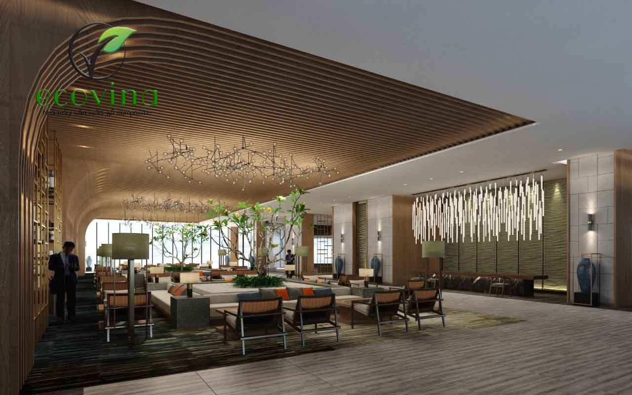 cách thi công lam nhựa giả gỗ- Nhà hàng tại Phú Quốc