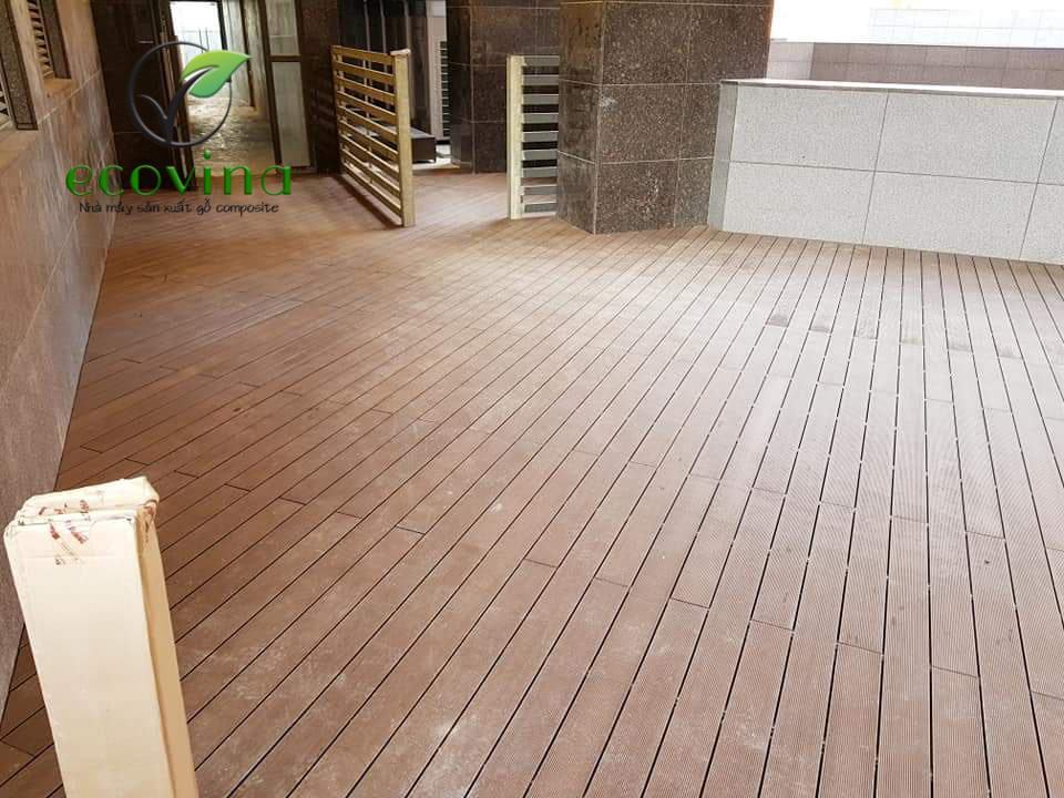 sàn gỗ nhựa ngoài trời hà nội được Ecovina thi công tại công viên Nghĩa Đô