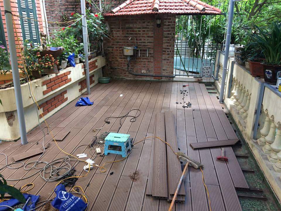 Cách lắp sàn gỗ nhựa ngoài trời