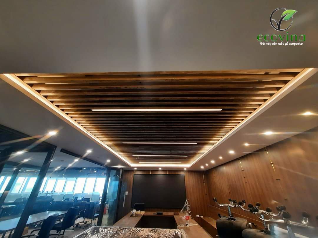 trần nan gỗ nhựa composite Ecovina