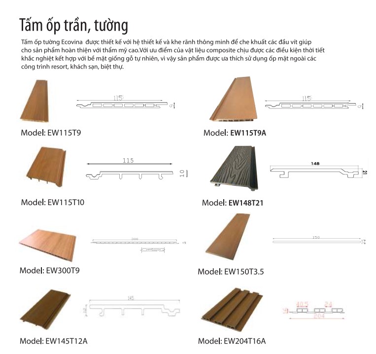 [Báo Giá] Tấm composite ốp tường, tấm nhựa giả gỗ, trần ECOVINA mới nhất 2026