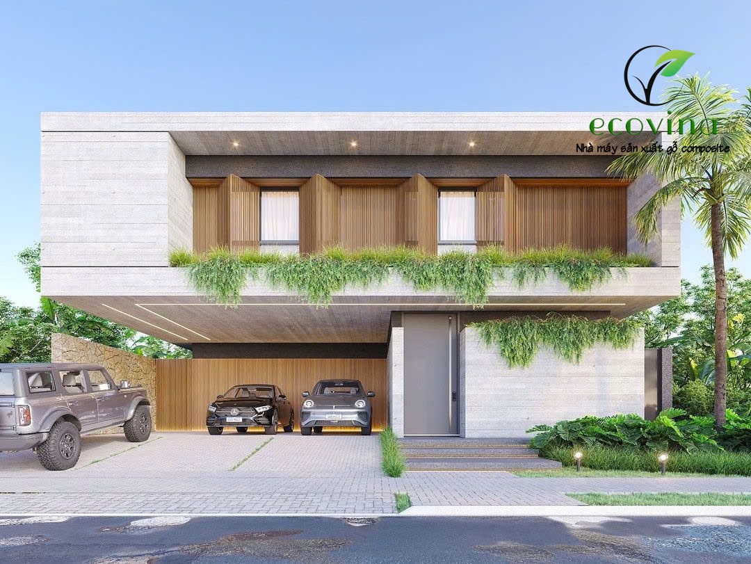 Thi công tấm ốp gỗ nhựa ngoài trời Ecovina tại Hà Nội 2025