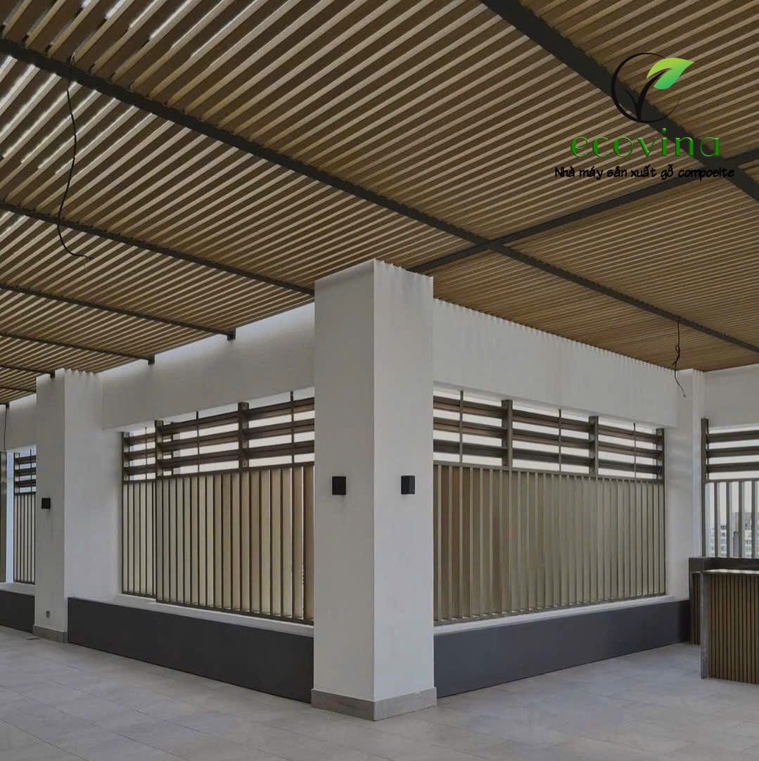 Thi công lam gỗ đa chức năng EW50T50- gỗ nhựa nguyên sinh